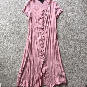 NEW LOOK Pink S/S Button Down Midi Pretty Dress 4